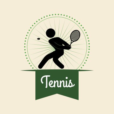 Tenis tasarım. Spor idolü. İzole illüstrasyon, düzenlenebilir vektör