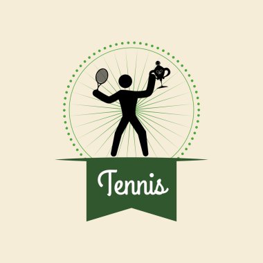 Tenis tasarım. Spor idolü. İzole illüstrasyon, düzenlenebilir vektör