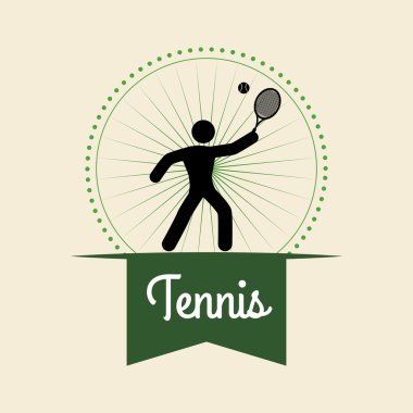 Tenis tasarım. Spor idolü. İzole illüstrasyon, düzenlenebilir vektör