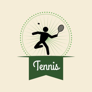 Tenis tasarım. Spor idolü. İzole illüstrasyon, düzenlenebilir vektör