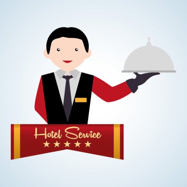 Otel tasarımı. seyahat etmek simge. İllüstrasyon izole ve düz