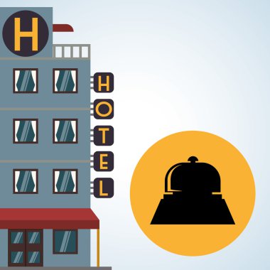 Otel tasarımı. seyahat etmek simge. İllüstrasyon izole ve düz