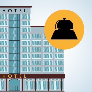 Otel tasarımı. seyahat etmek simge. İllüstrasyon izole ve düz