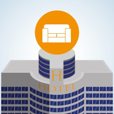 Otel tasarımı. seyahat etmek simge. İllüstrasyon izole ve düz