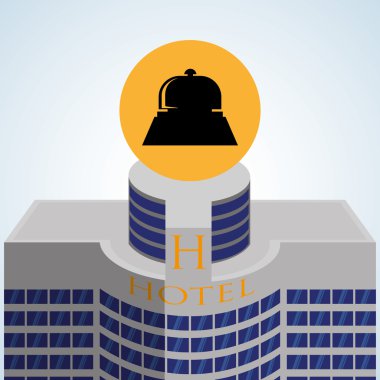 Otel tasarımı. seyahat etmek simge. İllüstrasyon izole ve düz