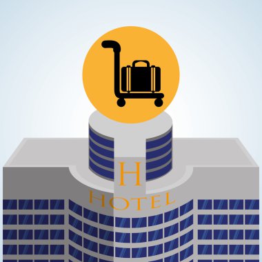 Otel tasarımı. seyahat etmek simge. İllüstrasyon izole ve düz