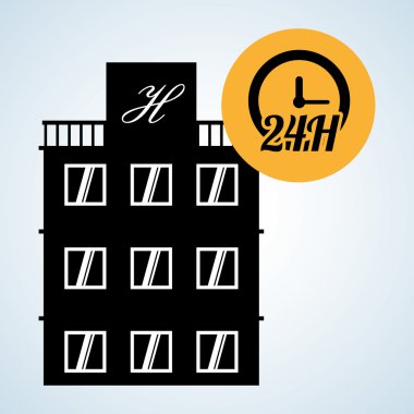 Otel tasarımı. seyahat etmek simge. İllüstrasyon izole ve düz