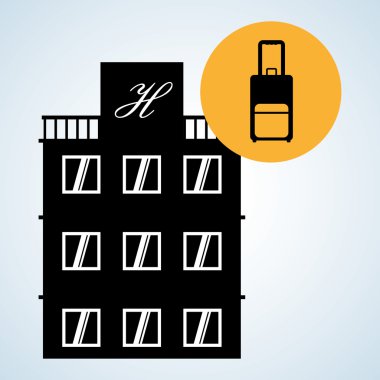 Otel tasarımı. seyahat etmek simge. İllüstrasyon izole ve düz