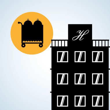 Otel tasarımı. seyahat etmek simge. İllüstrasyon izole ve düz