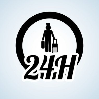 Otel tasarımı. seyahat etmek simge. İllüstrasyon izole ve düz