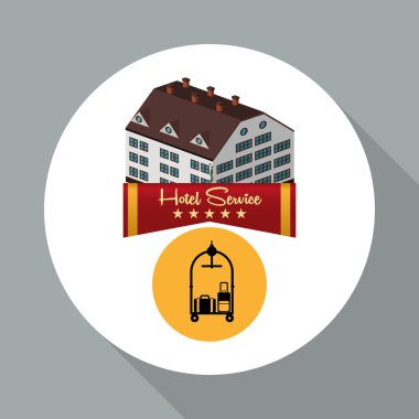 Otel tasarımı. seyahat etmek simge. İllüstrasyon izole ve düz