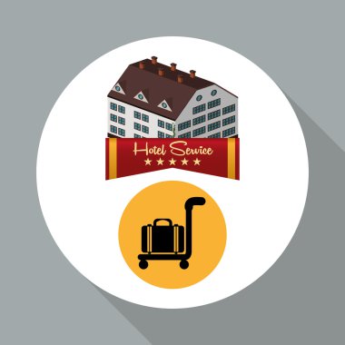 Otel tasarımı. seyahat etmek simge. İllüstrasyon izole ve düz