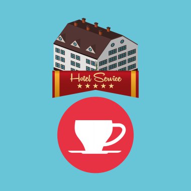 Otel tasarımı. seyahat etmek simge. İllüstrasyon izole ve düz