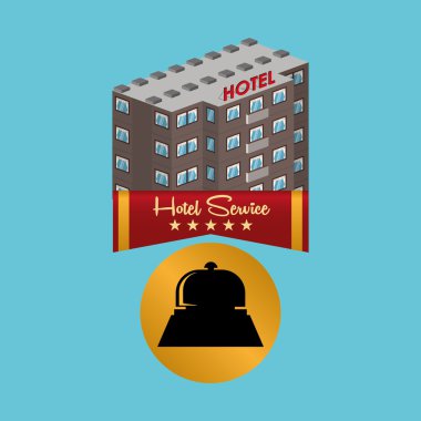 Otel tasarımı. seyahat etmek simge. İllüstrasyon izole ve düz