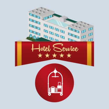 Otel tasarımı. seyahat etmek simge. İllüstrasyon izole ve düz