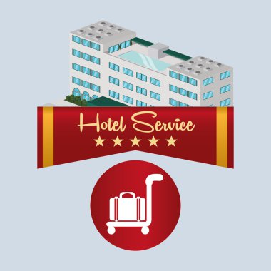 Otel tasarımı. seyahat etmek simge. İllüstrasyon izole ve düz