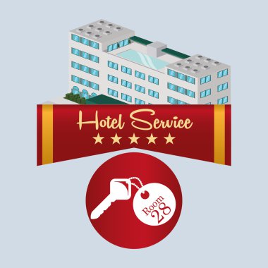 Otel tasarımı. seyahat etmek simge. İllüstrasyon izole ve düz