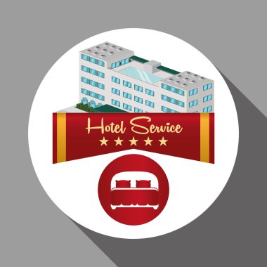 Otel tasarımı. seyahat etmek simge. İllüstrasyon izole ve düz