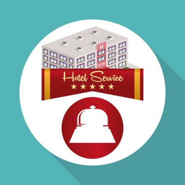 Otel tasarımı. seyahat etmek simge. İllüstrasyon izole ve düz