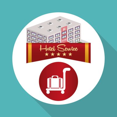 Otel tasarımı. seyahat etmek simge. İllüstrasyon izole ve düz