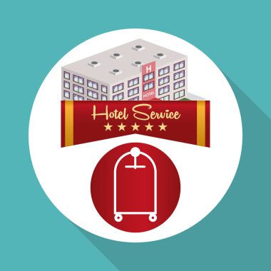 Otel tasarımı. seyahat etmek simge. İllüstrasyon izole ve düz