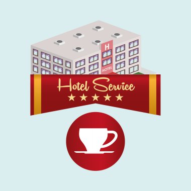 Otel tasarımı. seyahat etmek simge. İllüstrasyon izole ve düz