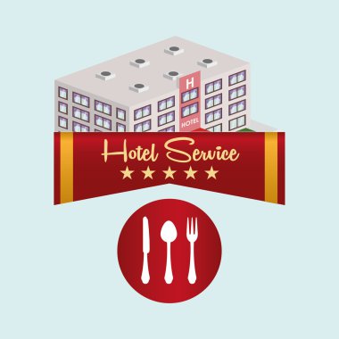 Otel tasarımı. seyahat etmek simge. İllüstrasyon izole ve düz