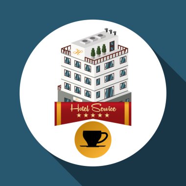 Otel tasarımı. seyahat etmek simge. İllüstrasyon izole ve düz