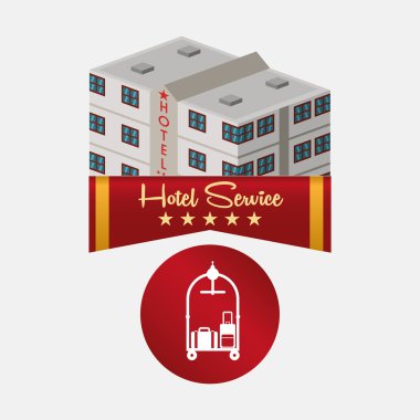 Otel tasarımı. seyahat etmek simge. İllüstrasyon izole ve düz