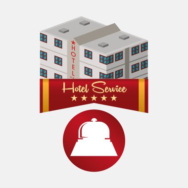 Otel tasarımı. seyahat etmek simge. İllüstrasyon izole ve düz