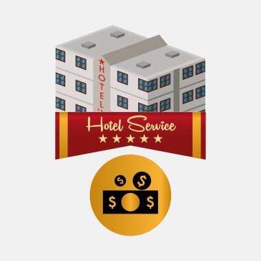 Otel tasarımı. seyahat etmek simge. İllüstrasyon izole ve düz