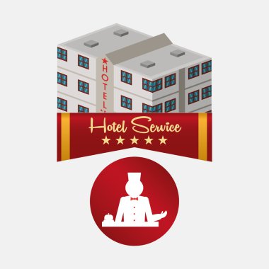 Otel tasarımı. seyahat etmek simge. İllüstrasyon izole ve düz