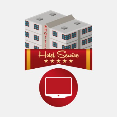 Otel tasarımı. seyahat etmek simge. İllüstrasyon izole ve düz