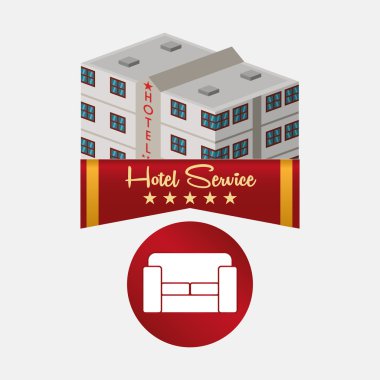 Otel tasarımı. seyahat etmek simge. İllüstrasyon izole ve düz