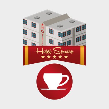 Otel tasarımı. seyahat etmek simge. İllüstrasyon izole ve düz