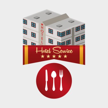 Otel tasarımı. seyahat etmek simge. İllüstrasyon izole ve düz