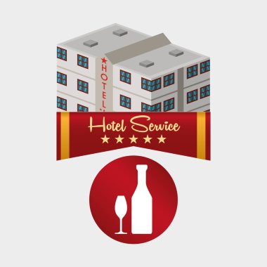 Otel tasarımı. seyahat etmek simge. İllüstrasyon izole ve düz