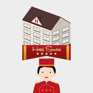 Otel tasarımı. seyahat etmek simge. İllüstrasyon izole ve düz