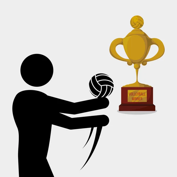 Diseño de voleibol. Icono deportivo. Ilustración aislada, vector editable — Archivo Imágenes Vectoriales
