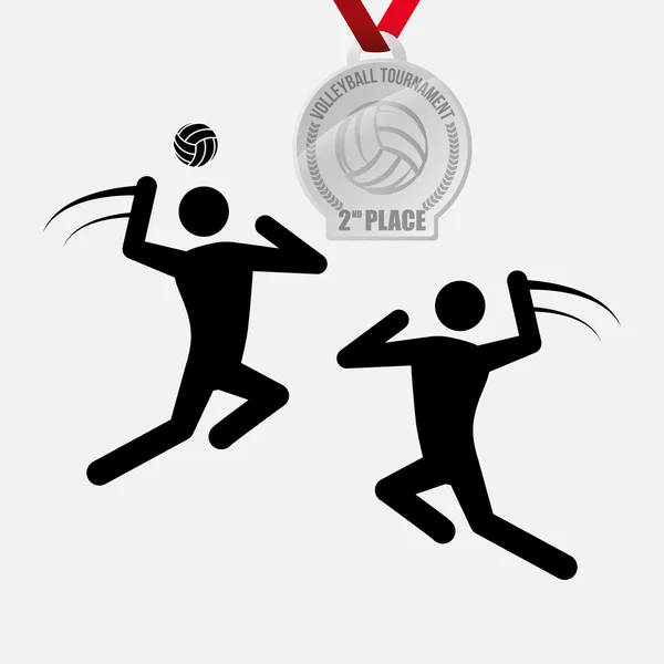 Conception de volleyball. Icône sport. Illustration isolée, vecteur modifiable — Image vectorielle