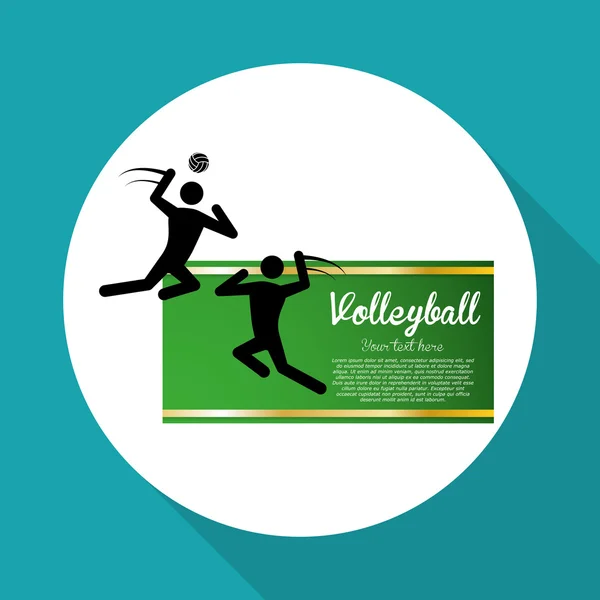 Diseño de voleibol. Icono deportivo. Ilustración aislada, vector editable — Vector de stock