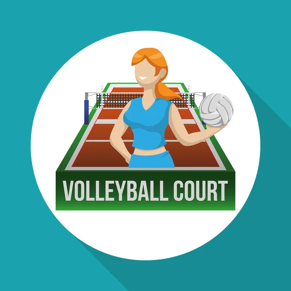 Volleyballdesign. Sportsikon. Isolert illustrasjon, redigerbar vektor – stockvektor