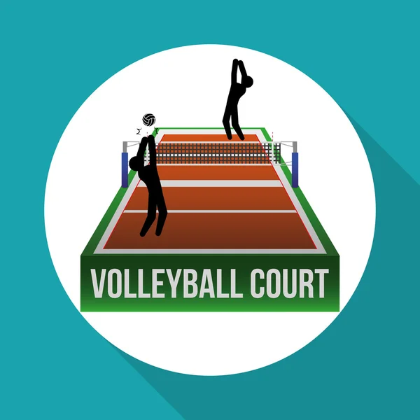 Conception de volleyball. Icône sport. Illustration isolée, vecteur modifiable — Image vectorielle