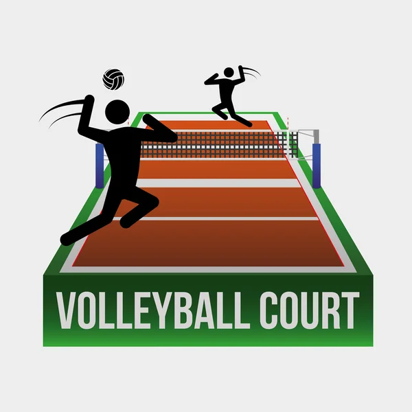 Conception de volleyball. Icône sport. Illustration isolée, vecteur modifiable — Image vectorielle