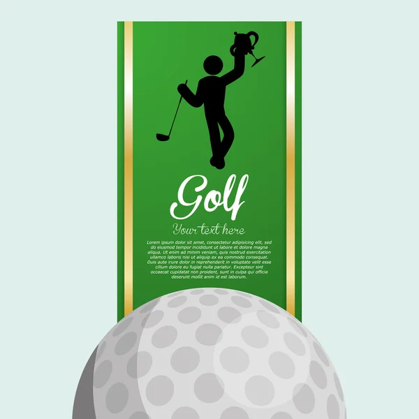 Design de golfe. Ícone desportivo. Ilustração isolada, vetor editável —  Vetores de Stock