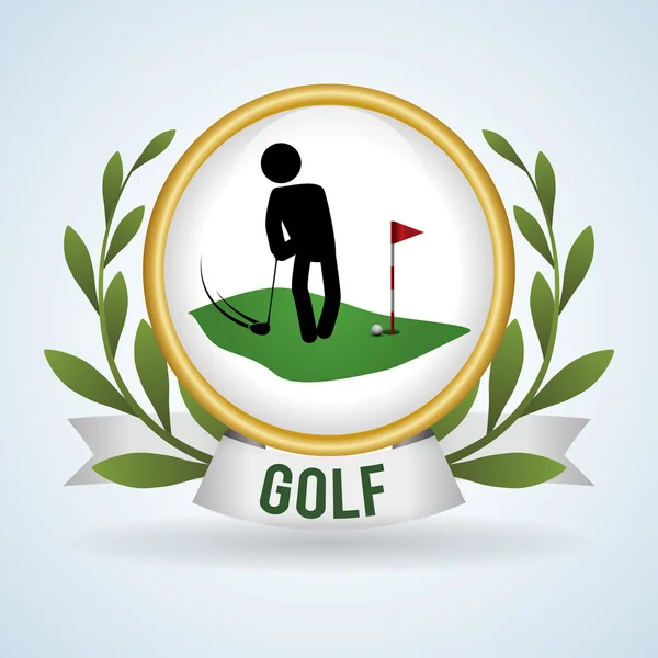 Diseño de golf. Icono deportivo. Ilustración aislada, vector editable — Archivo Imágenes Vectoriales