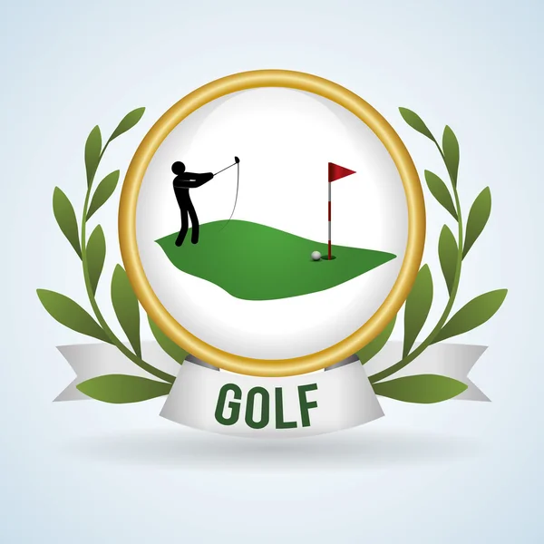 Diseño de golf. Icono deportivo. Ilustración aislada, vector editable — Archivo Imágenes Vectoriales