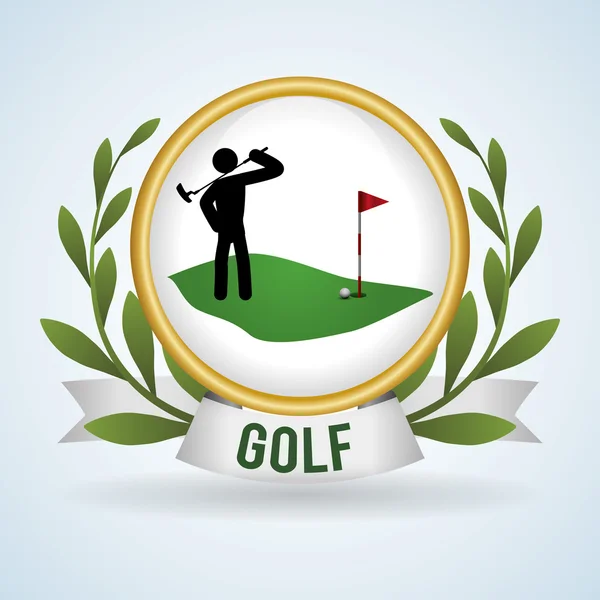 Diseño de golf. Icono deportivo. Ilustración aislada, vector editable — Vector de stock