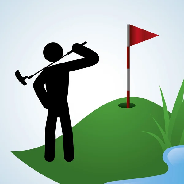 Golf ontwerp. Het pictogram van de sport. Geïsoleerde illustratie, bewerkbare vector — Stockvector