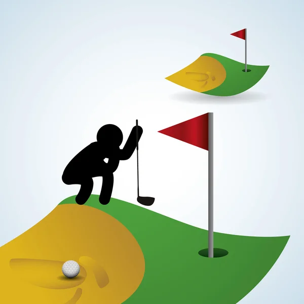 Progettazione golf. Icona dello sport. Illustrazione isolata, vettore modificabile — Vettoriale Stock